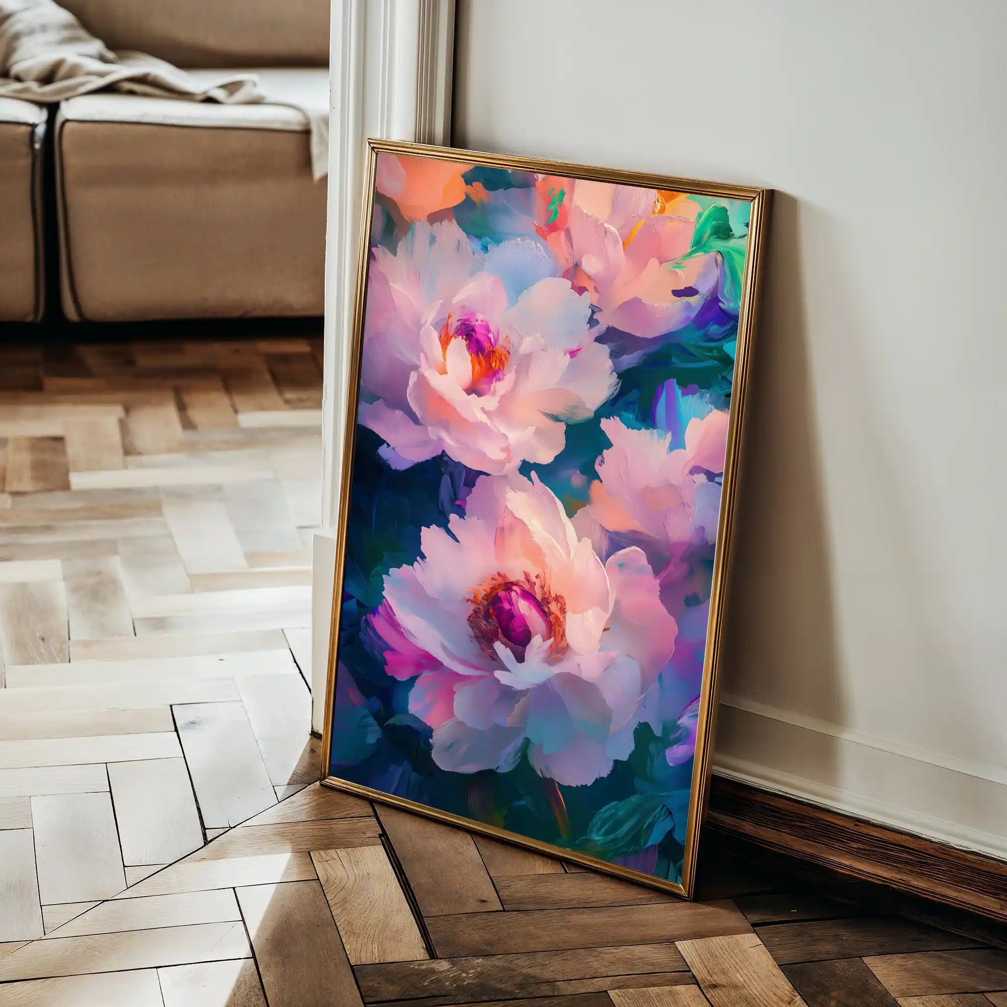 Floral 1548 Canvas Art 60 x 40 cm / Black