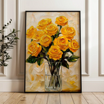 Floral 1549 Canvas Art 60 x 40 cm / Black
