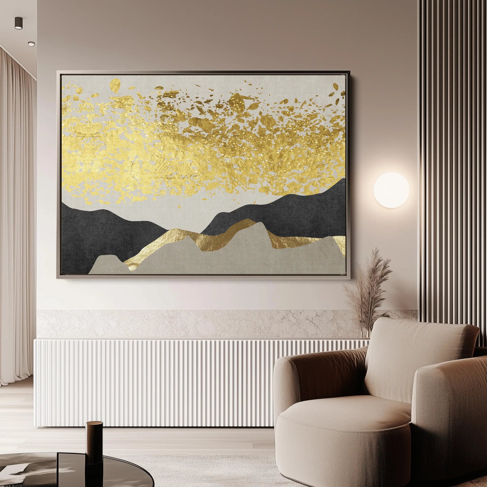 Abstract 155 Canvas Art 18" x 24" / 45 x 60 cm / Black
