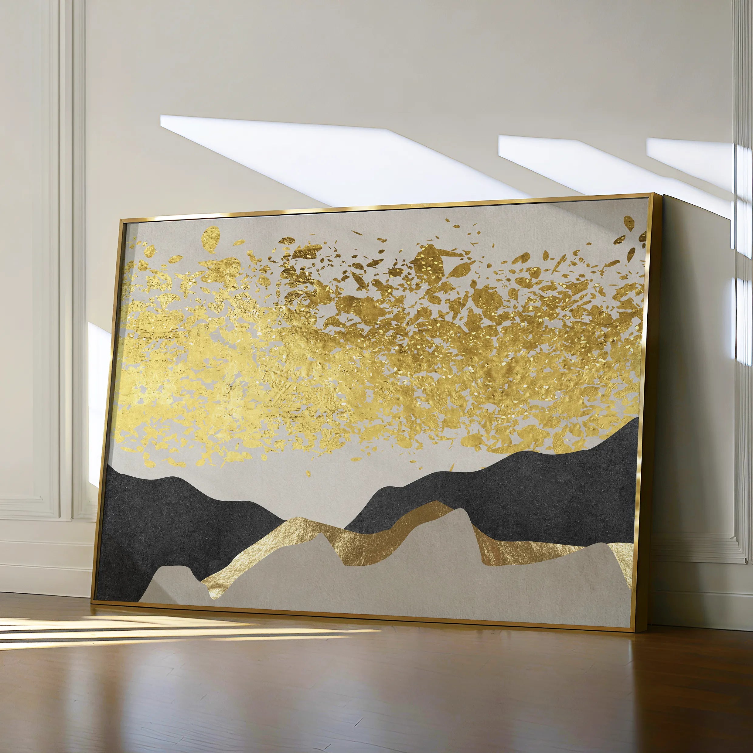 Abstract 155 Canvas Art 18" x 24" / 45 x 60 cm / Black