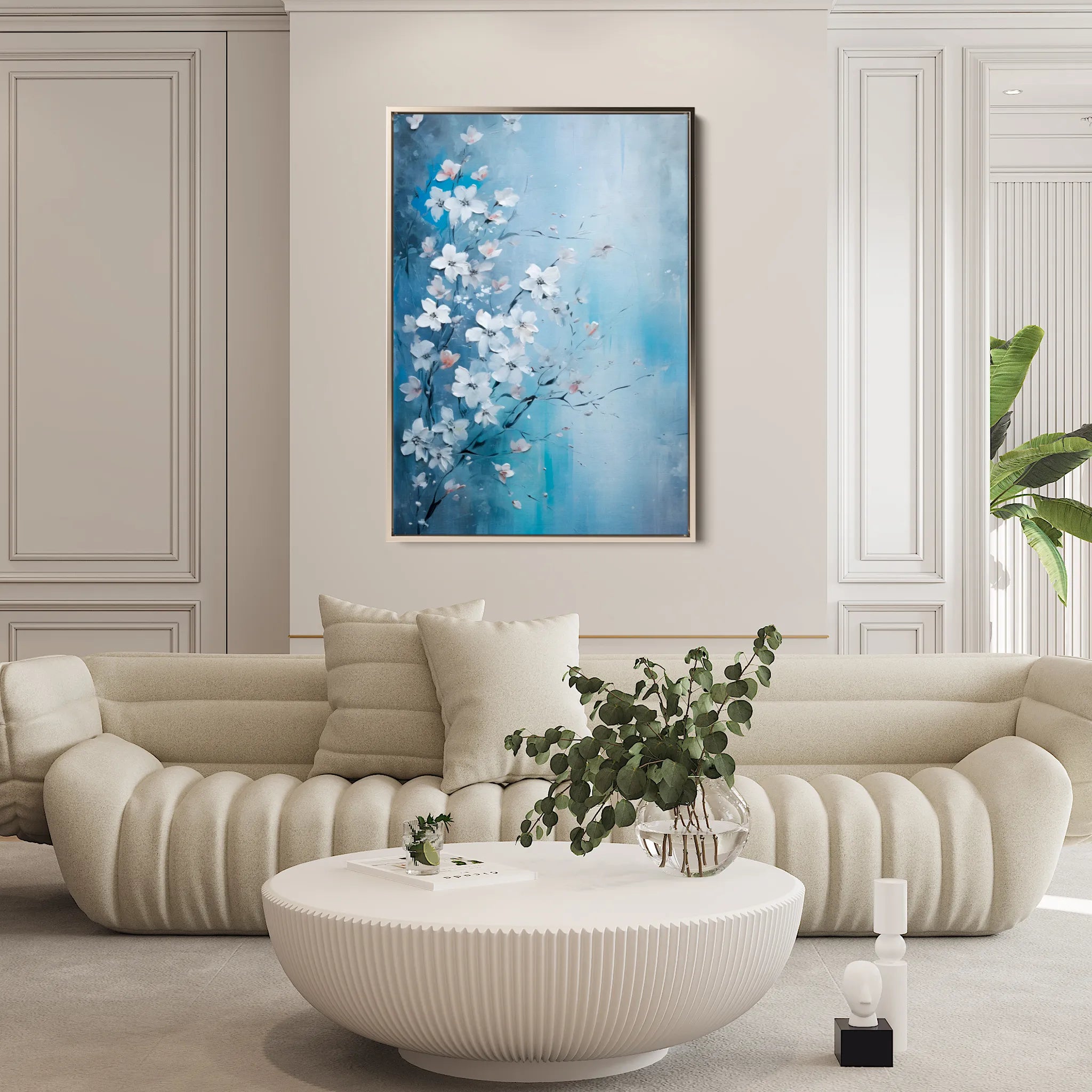 Floral 155 Canvas Art 18" x 24" / 45 x 60 cm / Black
