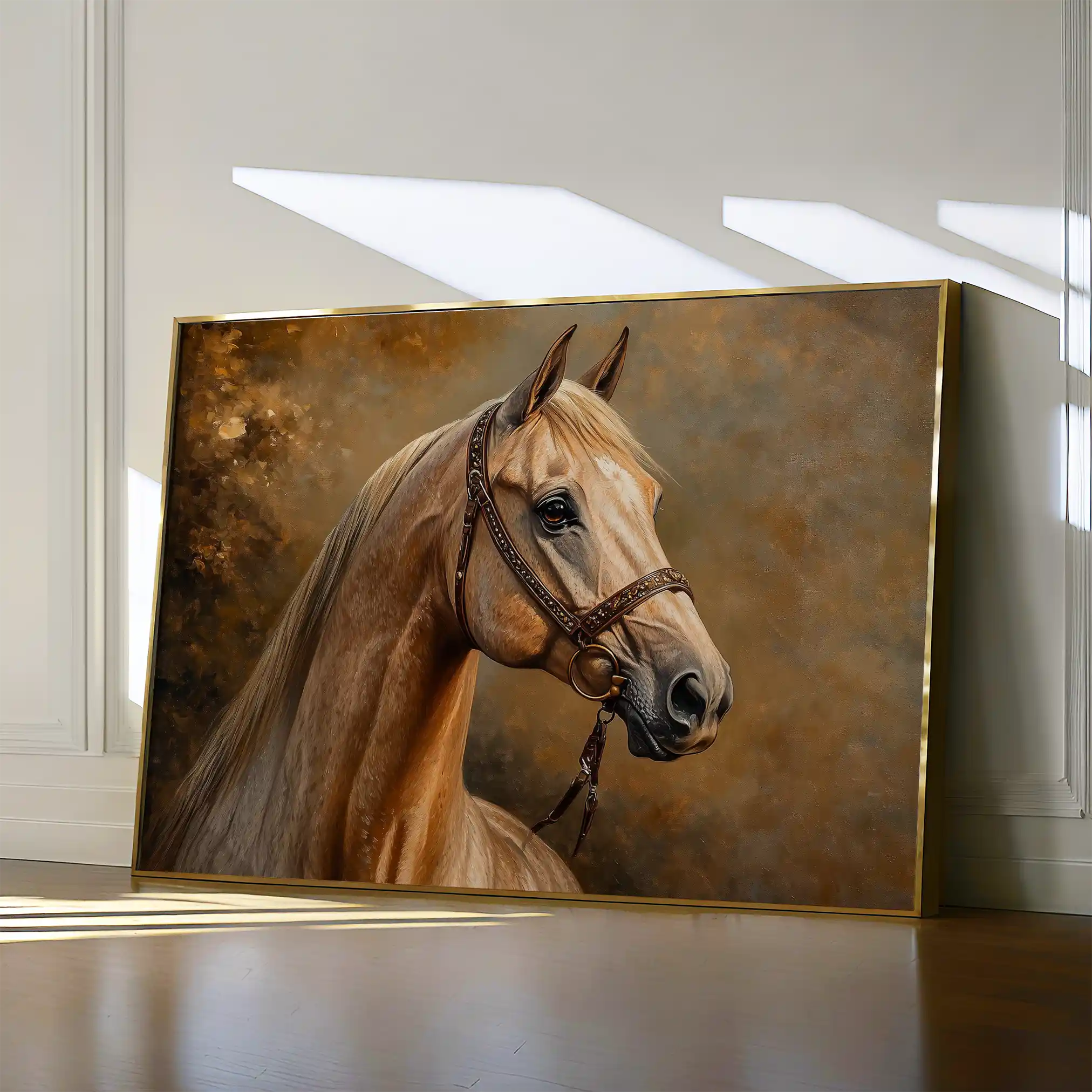 Horses 155 Canvas Art 60 x 40 cm / Black