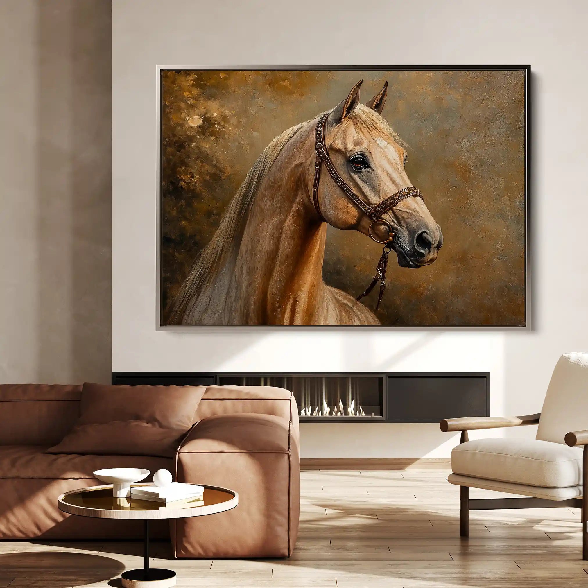 Horses 155 Canvas Art 60 x 40 cm / Black