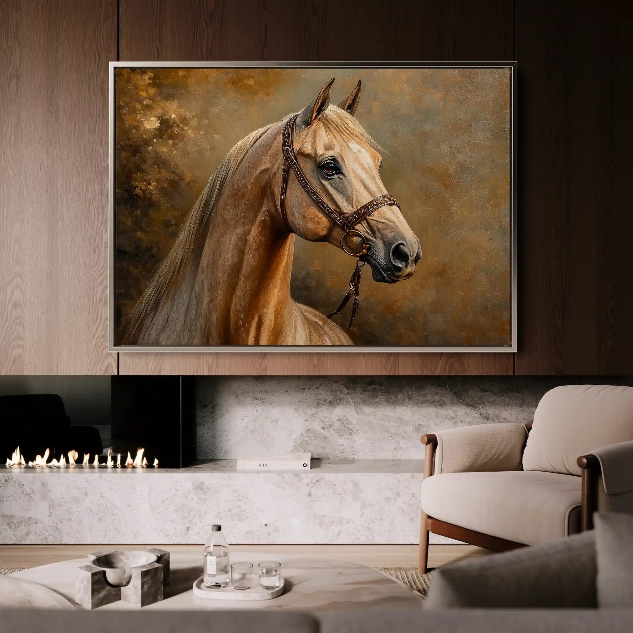 Horses 155 Canvas Art 60 x 40 cm / Black