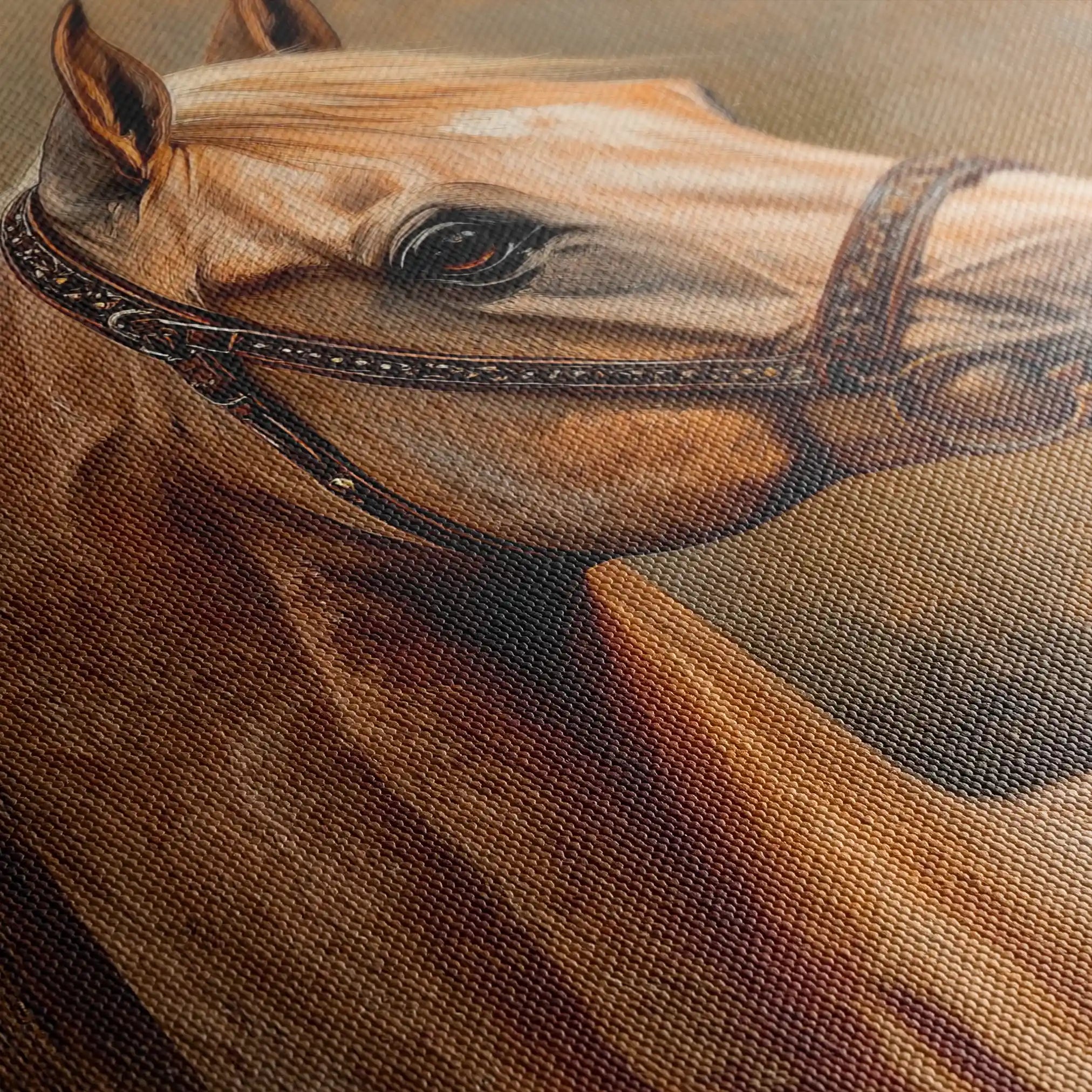 Horses 155 Canvas Art 60 x 40 cm / Black