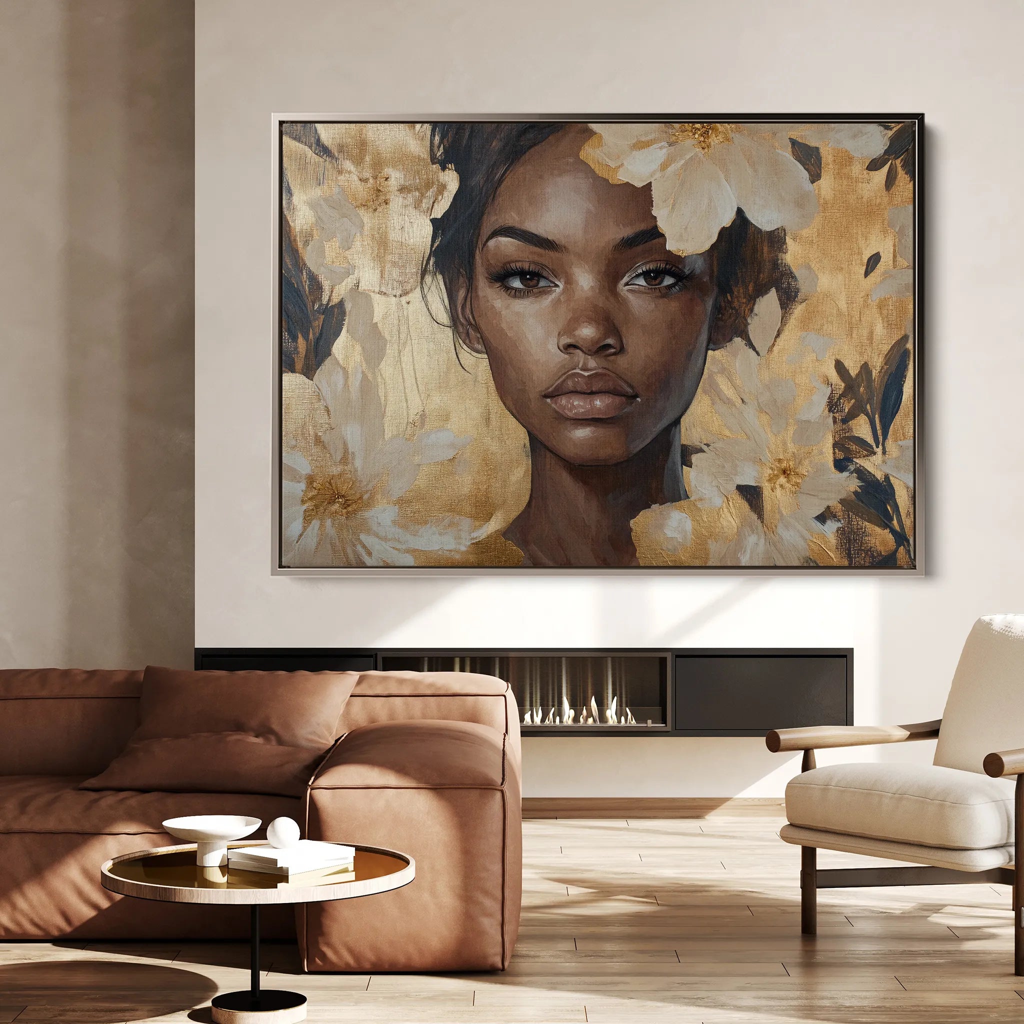 Portrait 155 Canvas Art 18" x 24" / 45 x 60 cm / Black