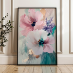 Floral 1551 Canvas Art 18" x 24" / 45 x 60 cm / Black