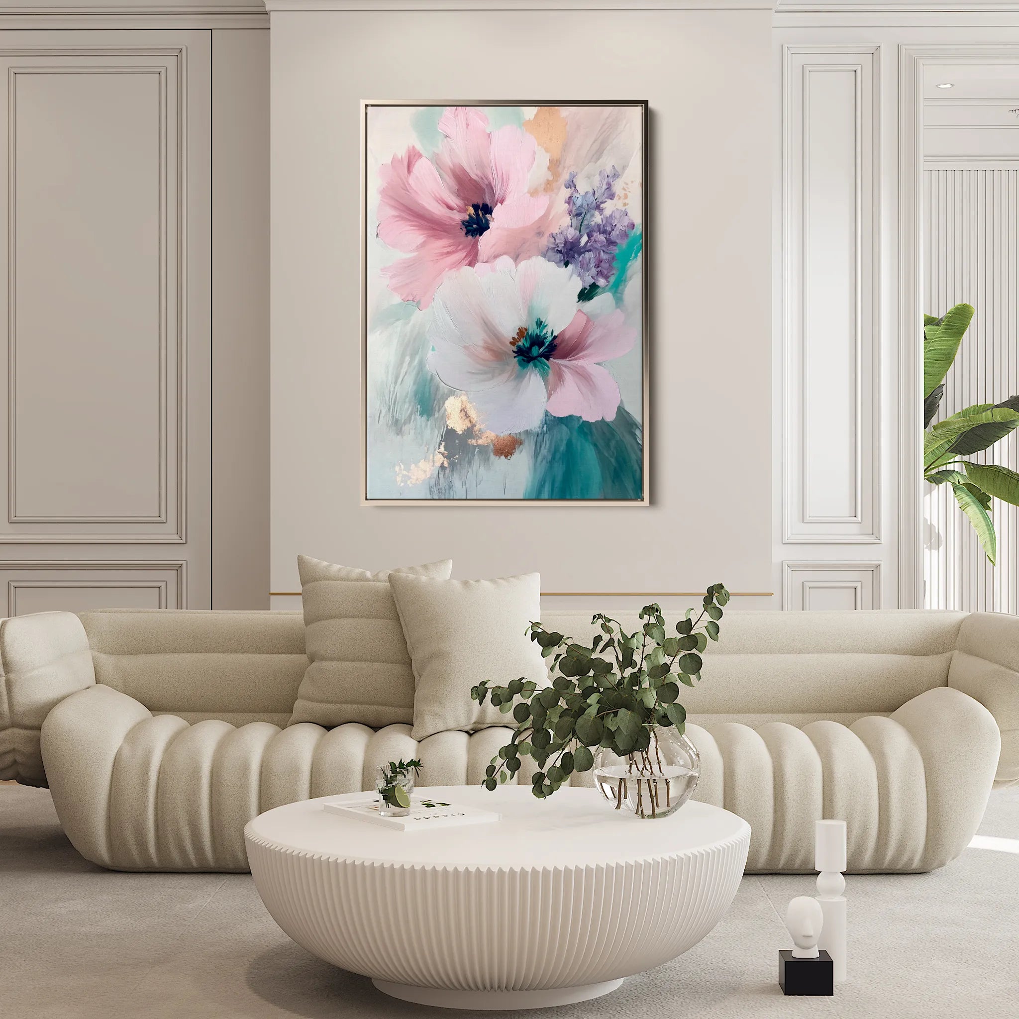 Floral 1551 Canvas Art 18" x 24" / 45 x 60 cm / Black