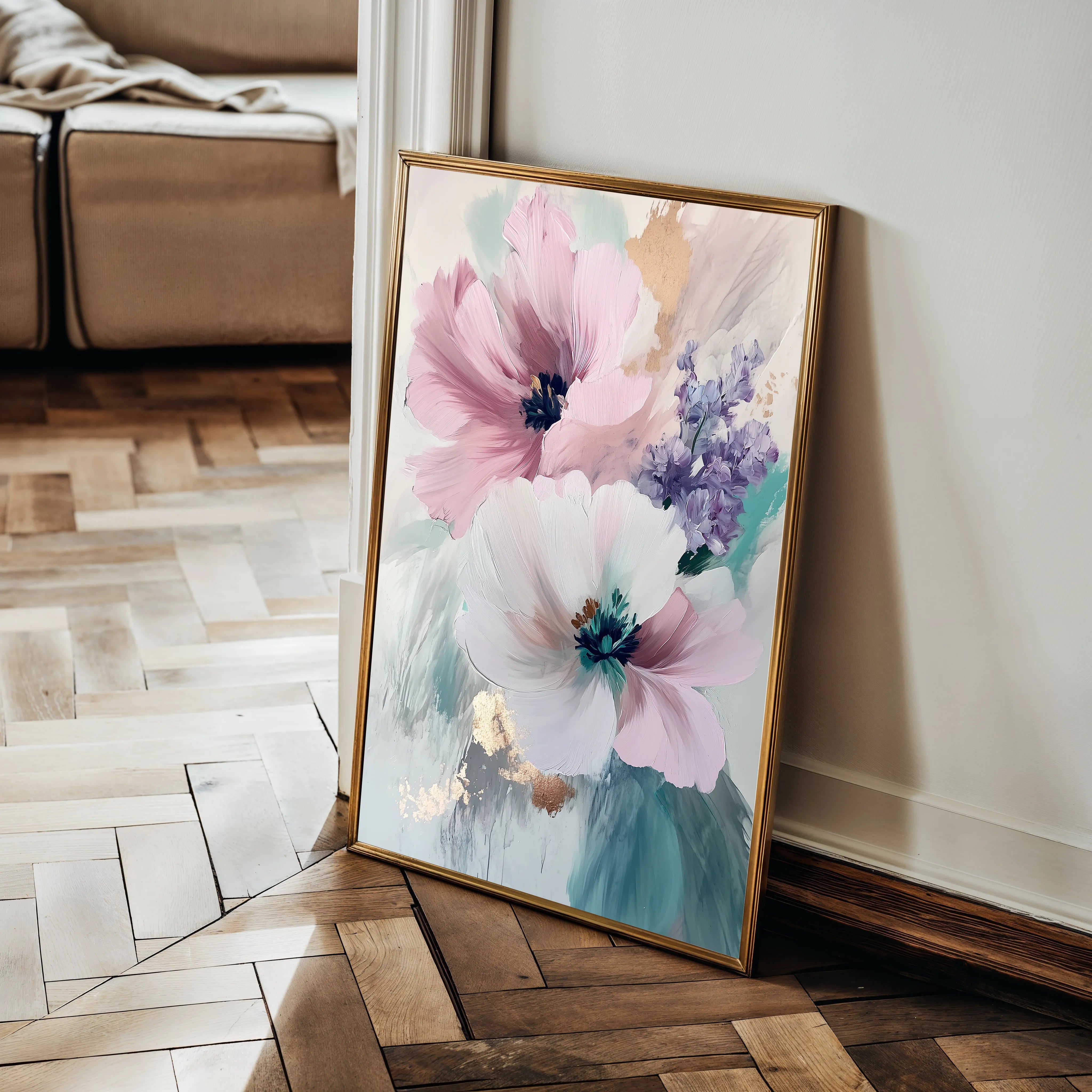 Floral 1551 Canvas Art 18" x 24" / 45 x 60 cm / Black