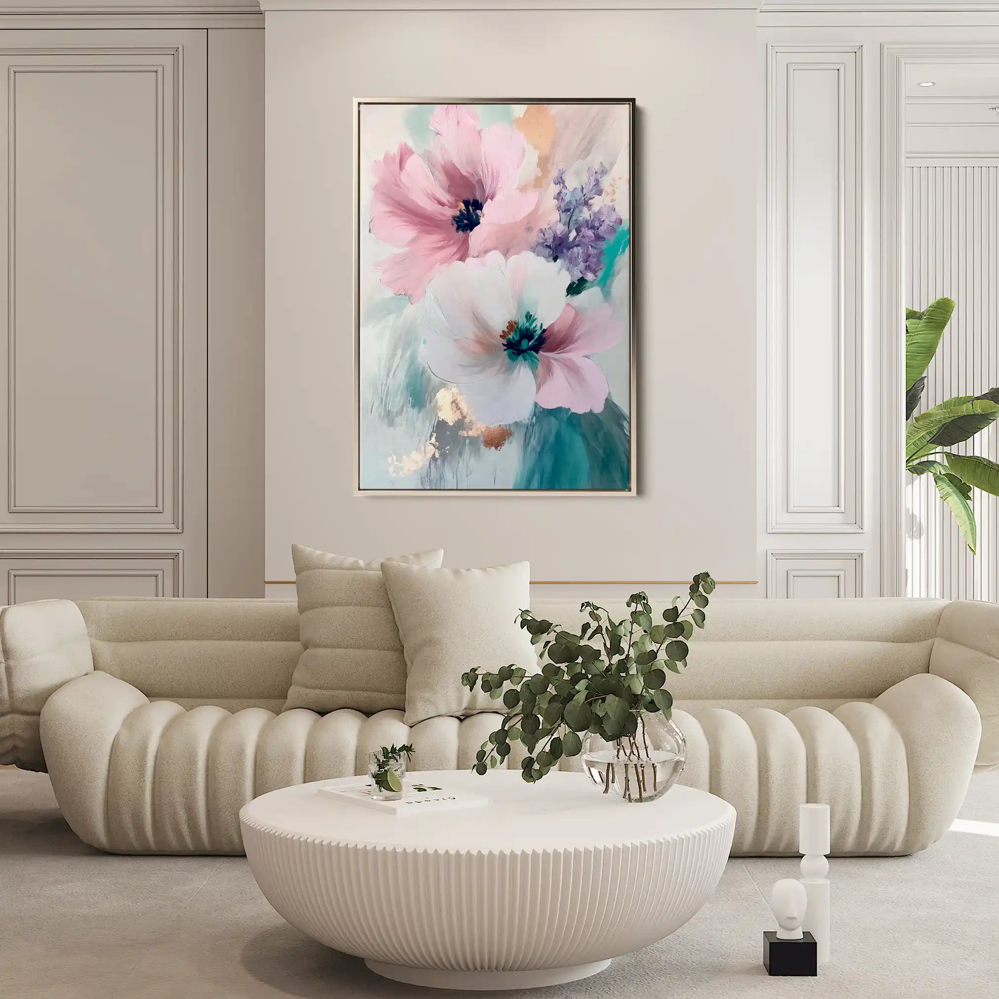 Floral 1551 Canvas Art 60 x 40 cm / Black