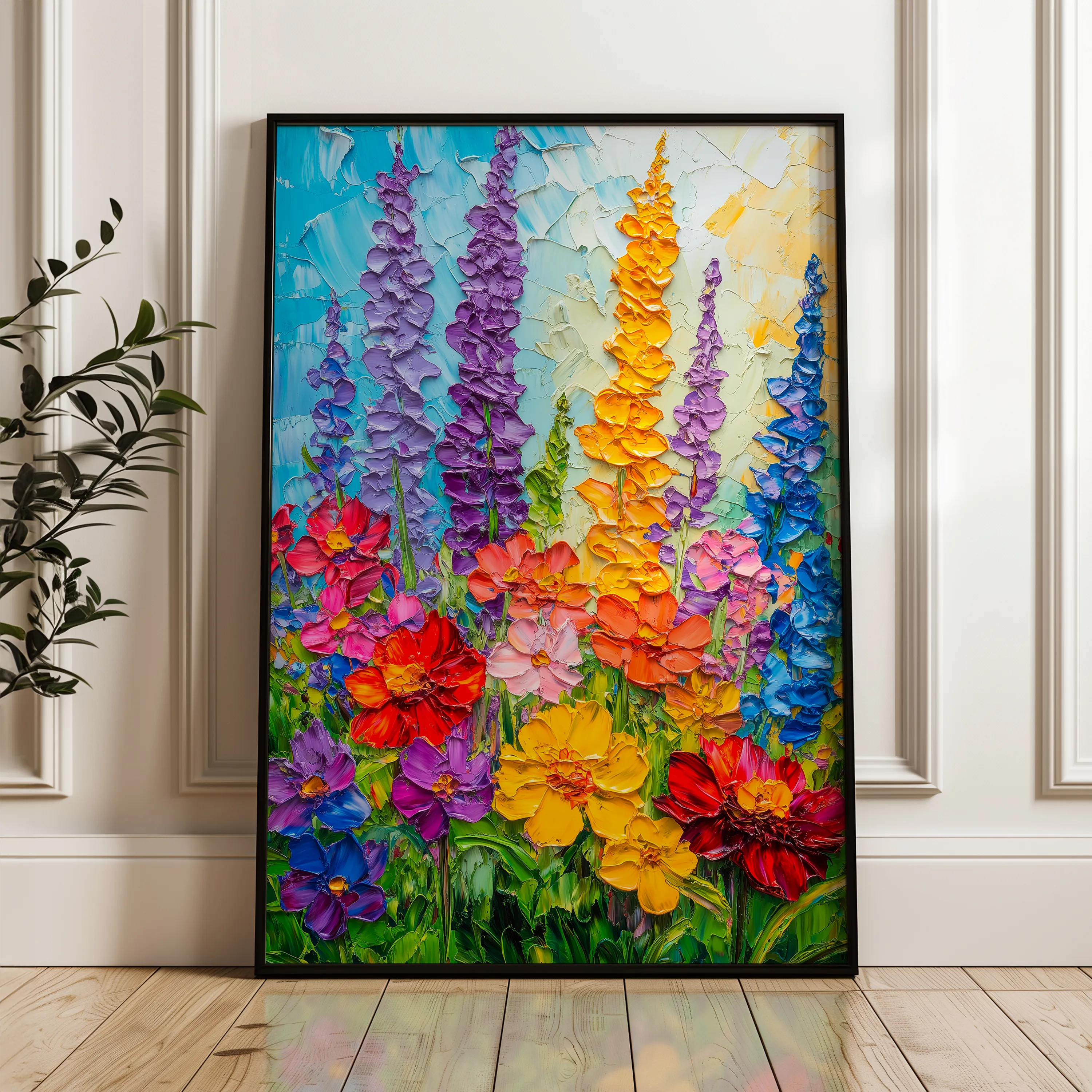 Floral 1552 Canvas Art 18" x 24" / 45 x 60 cm / Black