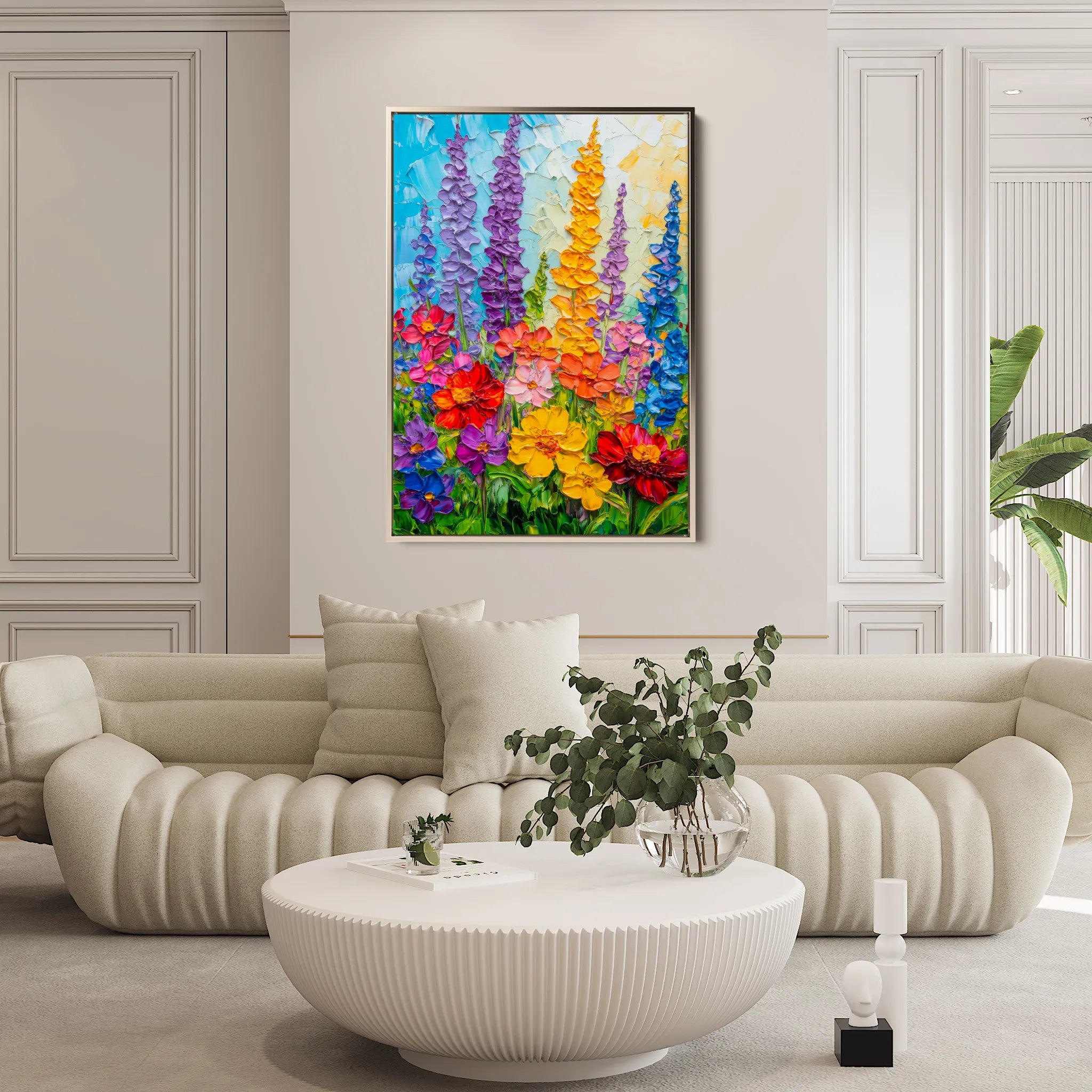 Floral 1552 Canvas Art 18" x 24" / 45 x 60 cm / Black