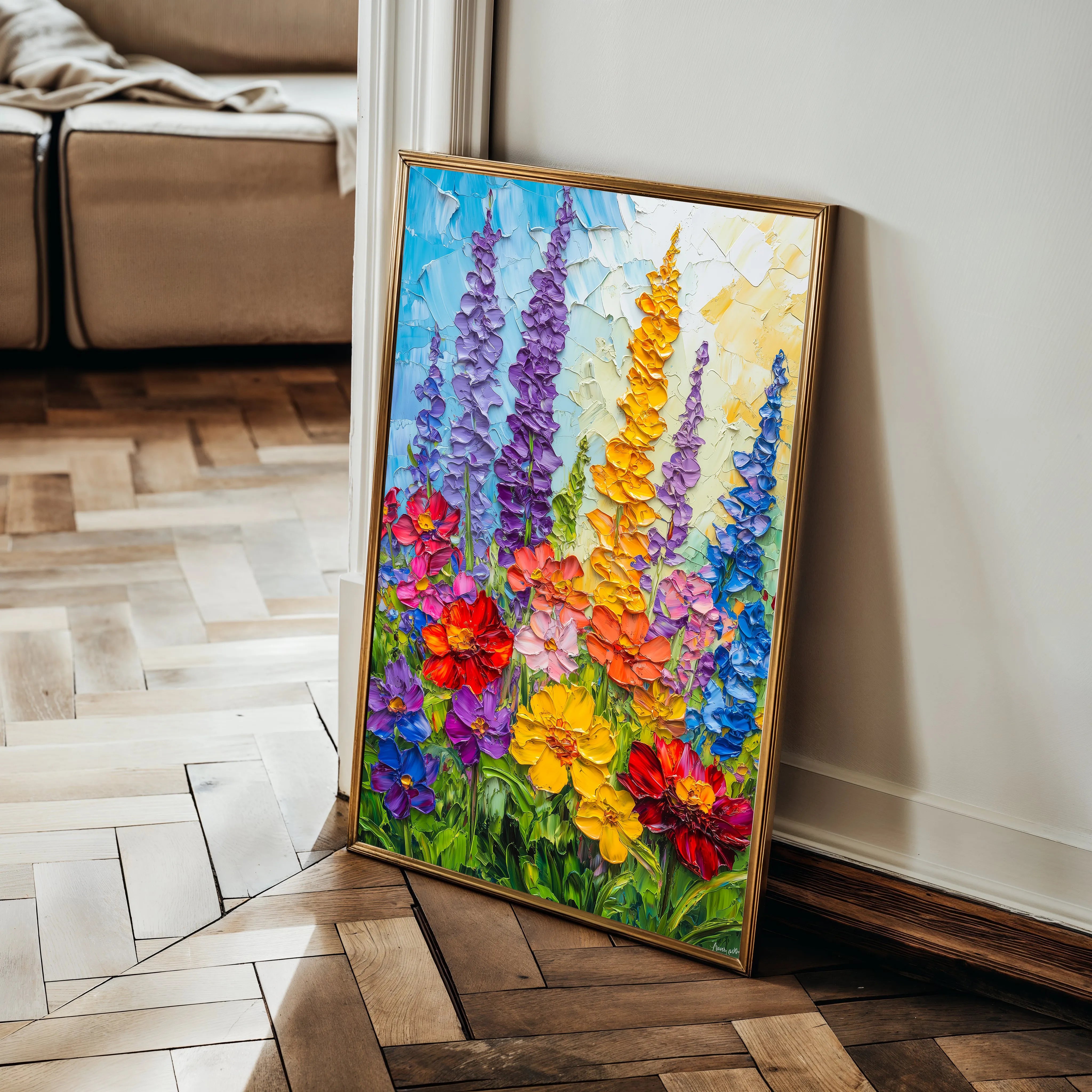 Floral 1552 Canvas Art 18" x 24" / 45 x 60 cm / Black