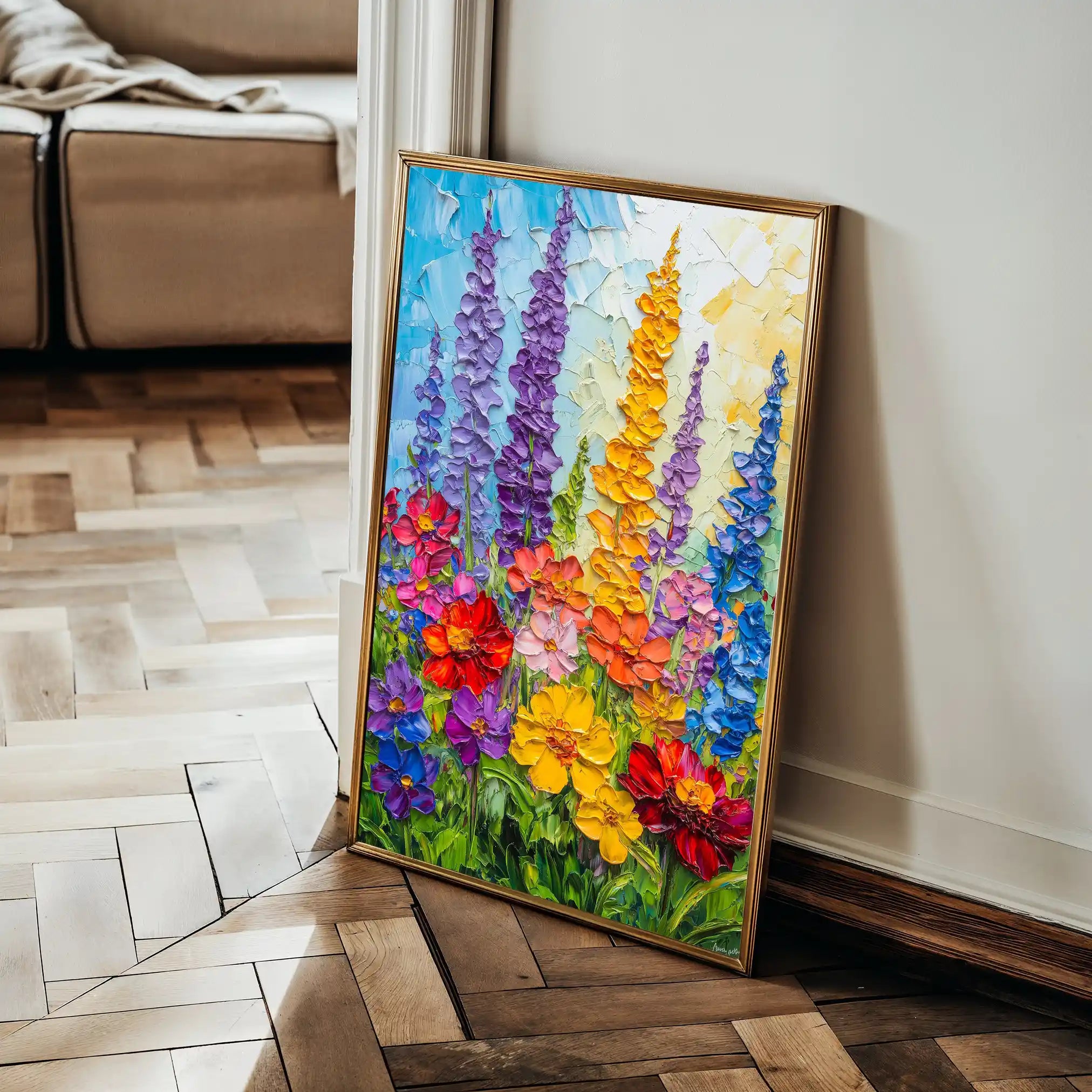 Floral 1552 Canvas Art 60 x 40 cm / Black