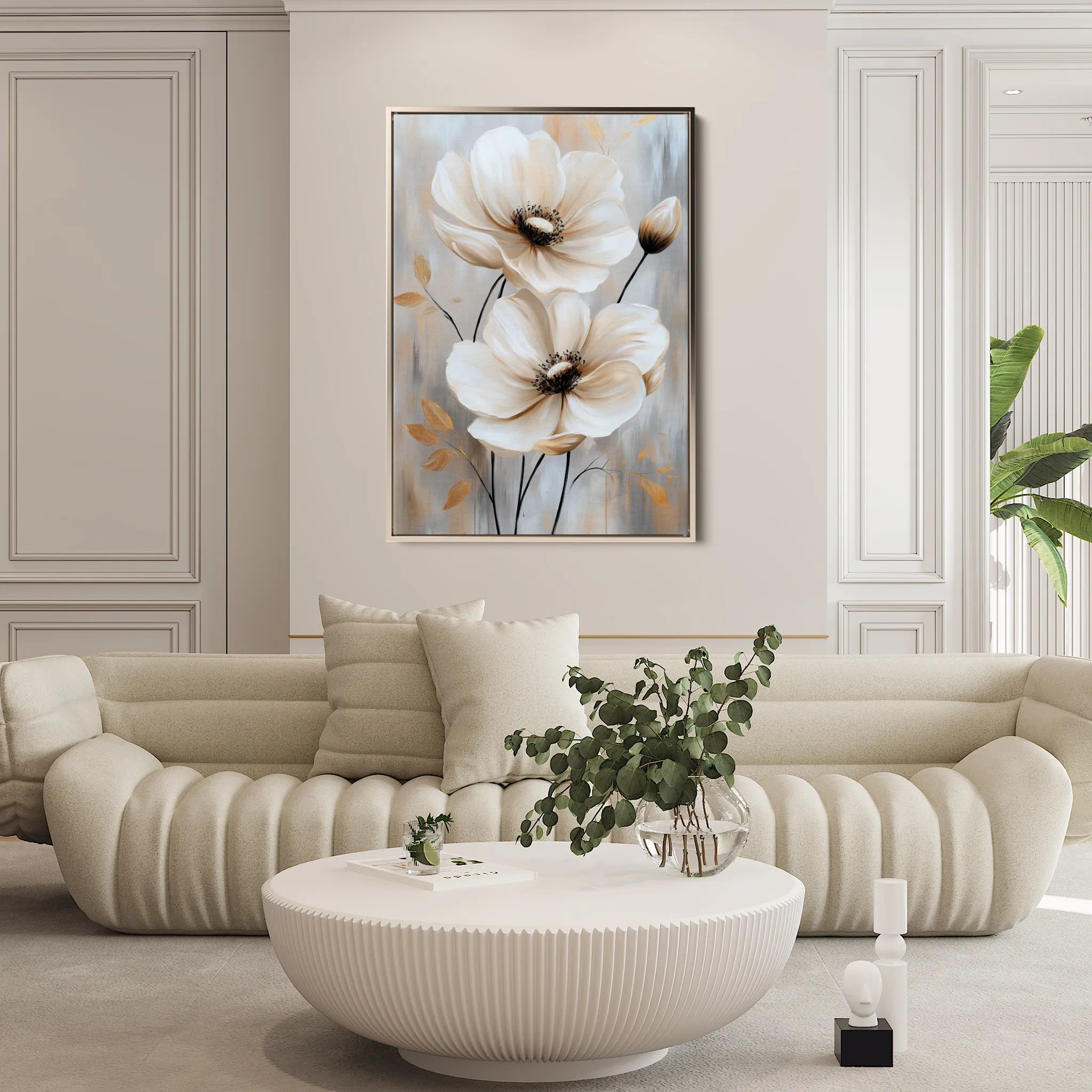 Floral 1553 Canvas Art 18" x 24" / 45 x 60 cm / Black