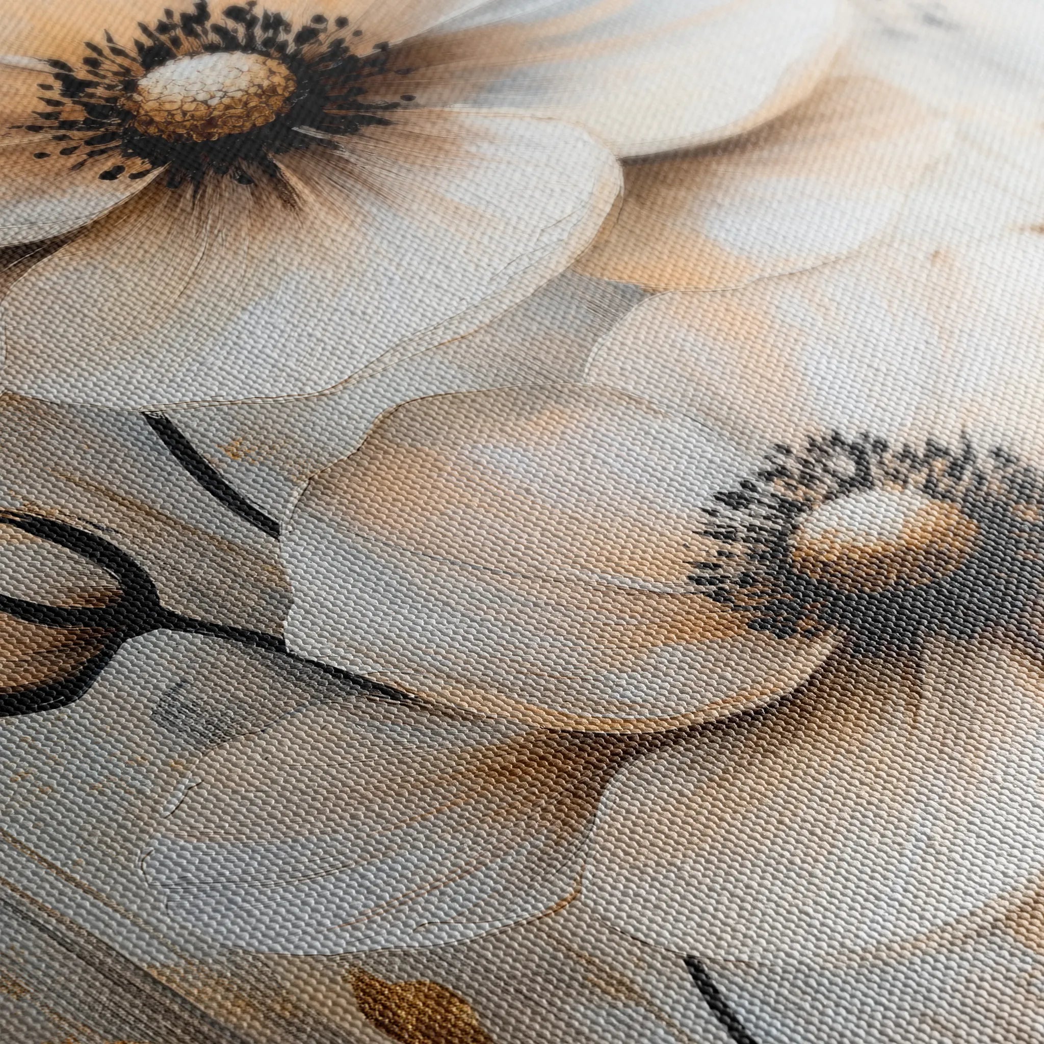 Floral 1554 Canvas Art 18" x 24" / 45 x 60 cm / Black