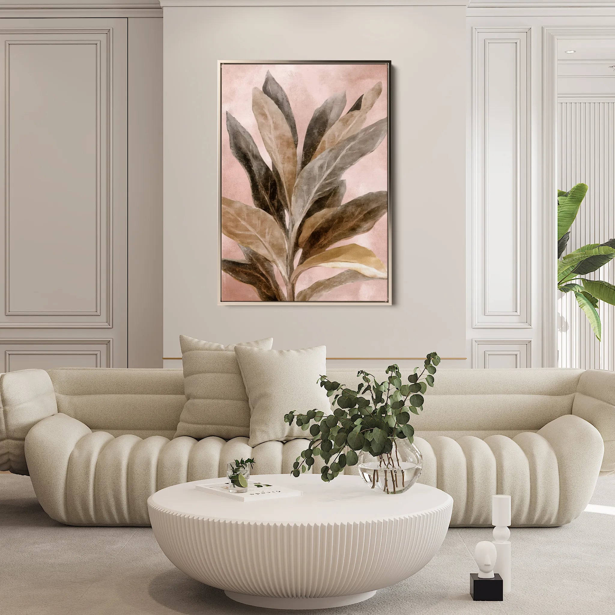 Floral 1555 Canvas Art 18" x 24" / 45 x 60 cm / Black