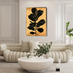 Floral 1556 Canvas Art 18" x 24" / 45 x 60 cm / Black