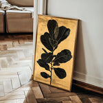 Floral 1556 Canvas Art 18" x 24" / 45 x 60 cm / Black