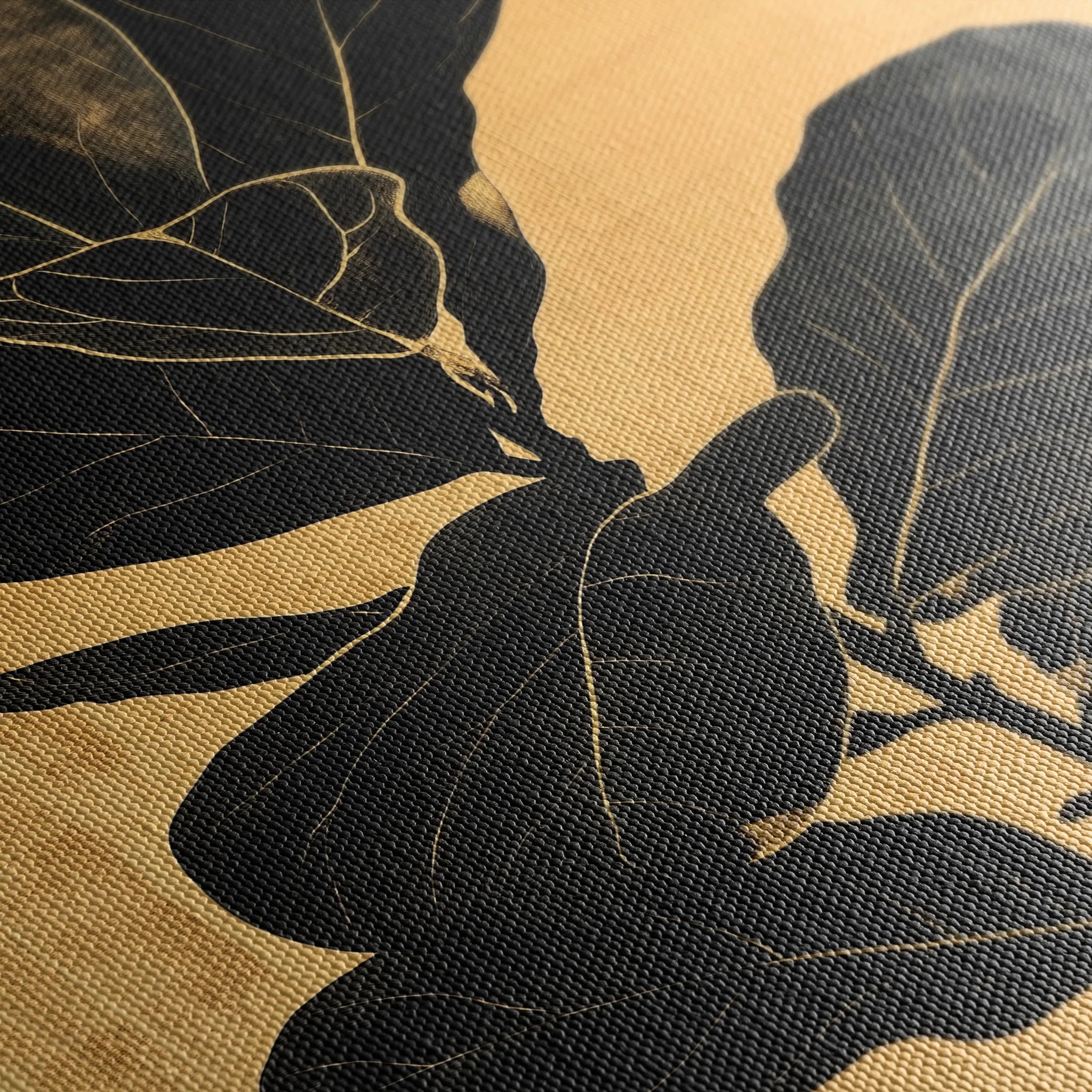 Floral 1556 Canvas Art 18" x 24" / 45 x 60 cm / Black