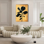 Floral 1557 Canvas Art 18" x 24" / 45 x 60 cm / Black