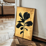 Floral 1557 Canvas Art 18" x 24" / 45 x 60 cm / Black