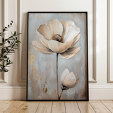 Floral 1558 Canvas Art 18" x 24" / 45 x 60 cm / Black