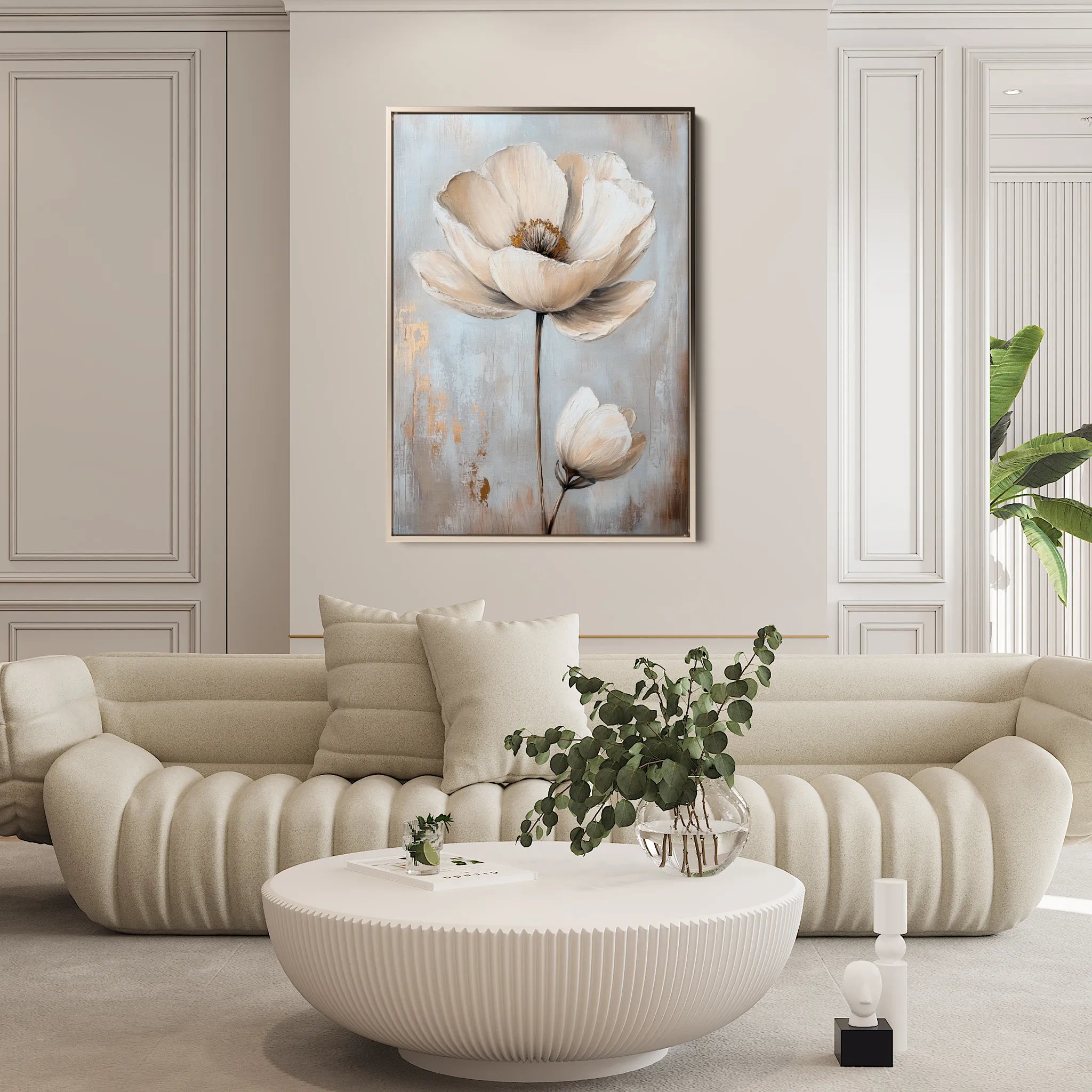 Floral 1558 Canvas Art 18" x 24" / 45 x 60 cm / Black