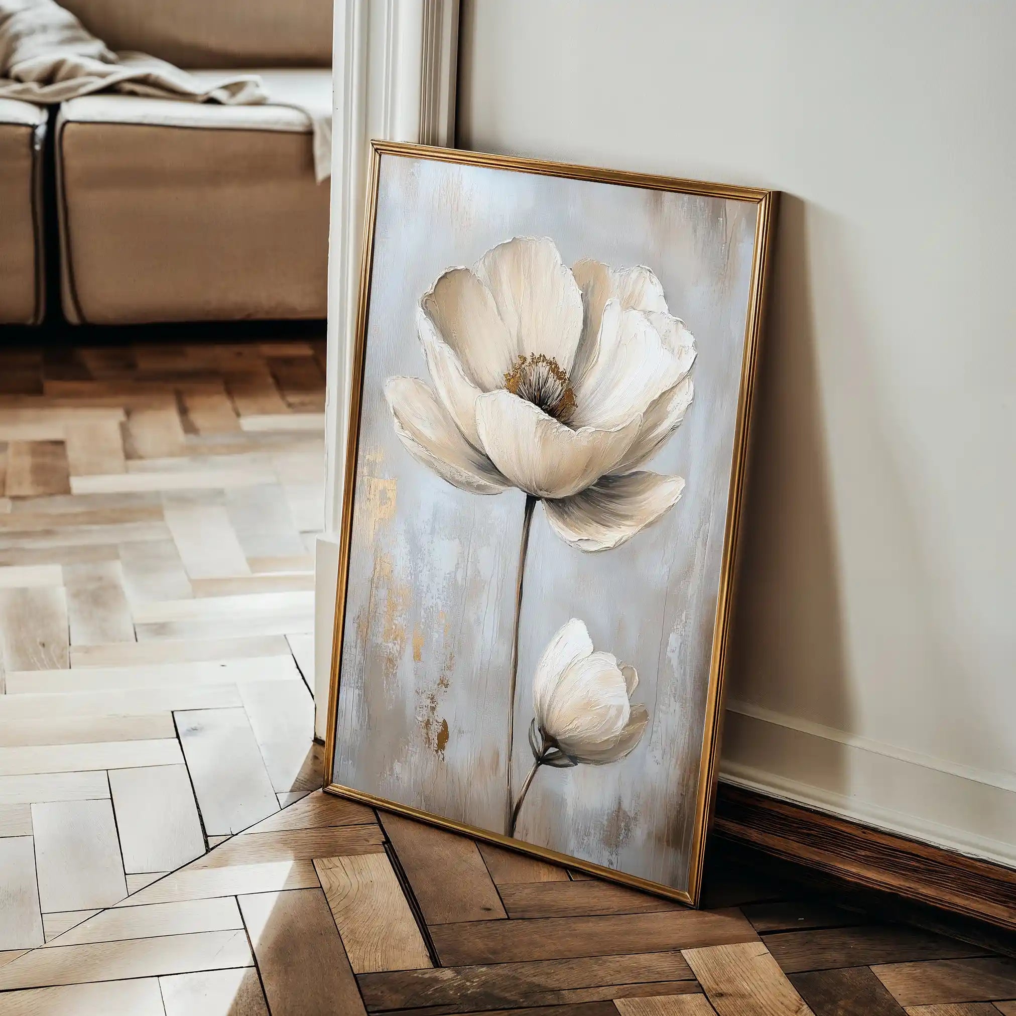Floral 1558 Canvas Art 60 x 40 cm / Black