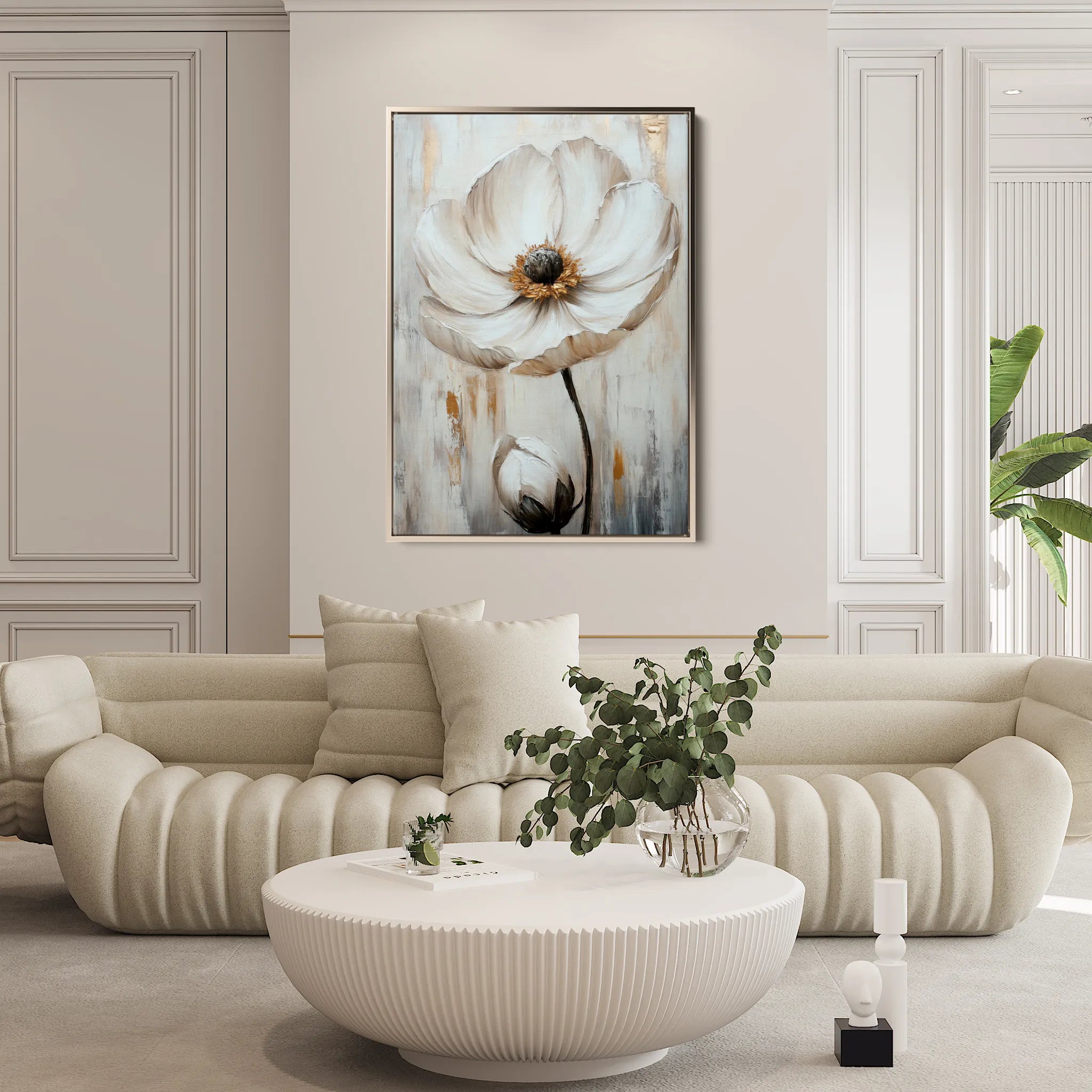 Floral 1559 Canvas Art 18" x 24" / 45 x 60 cm / Black