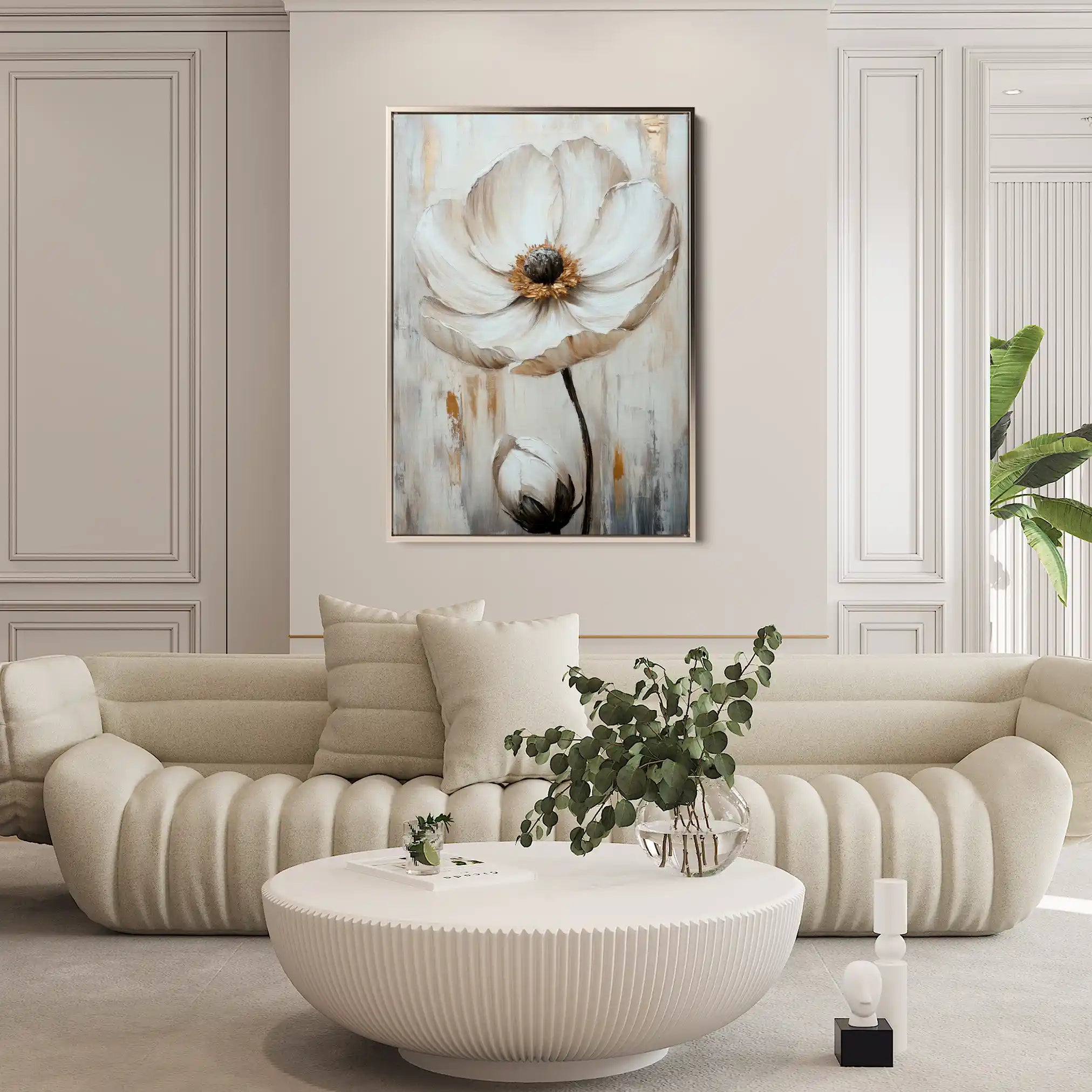 Floral 1559 Canvas Art 60 x 40 cm / Black