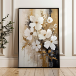 Floral 156 Canvas Art 18" x 24" / 45 x 60 cm / Black
