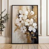 Floral 156 Canvas Art 18" x 24" / 45 x 60 cm / Black