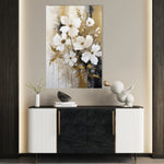 Floral 156 Canvas Art 18" x 24" / 45 x 60 cm / Black