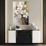 Floral 156 Canvas Art 18" x 24" / 45 x 60 cm / Black