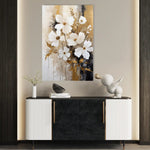 Floral 156 Canvas Art 60 x 40 cm / Black
