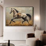 Horses 156 Canvas Art 60 x 40 cm / Black