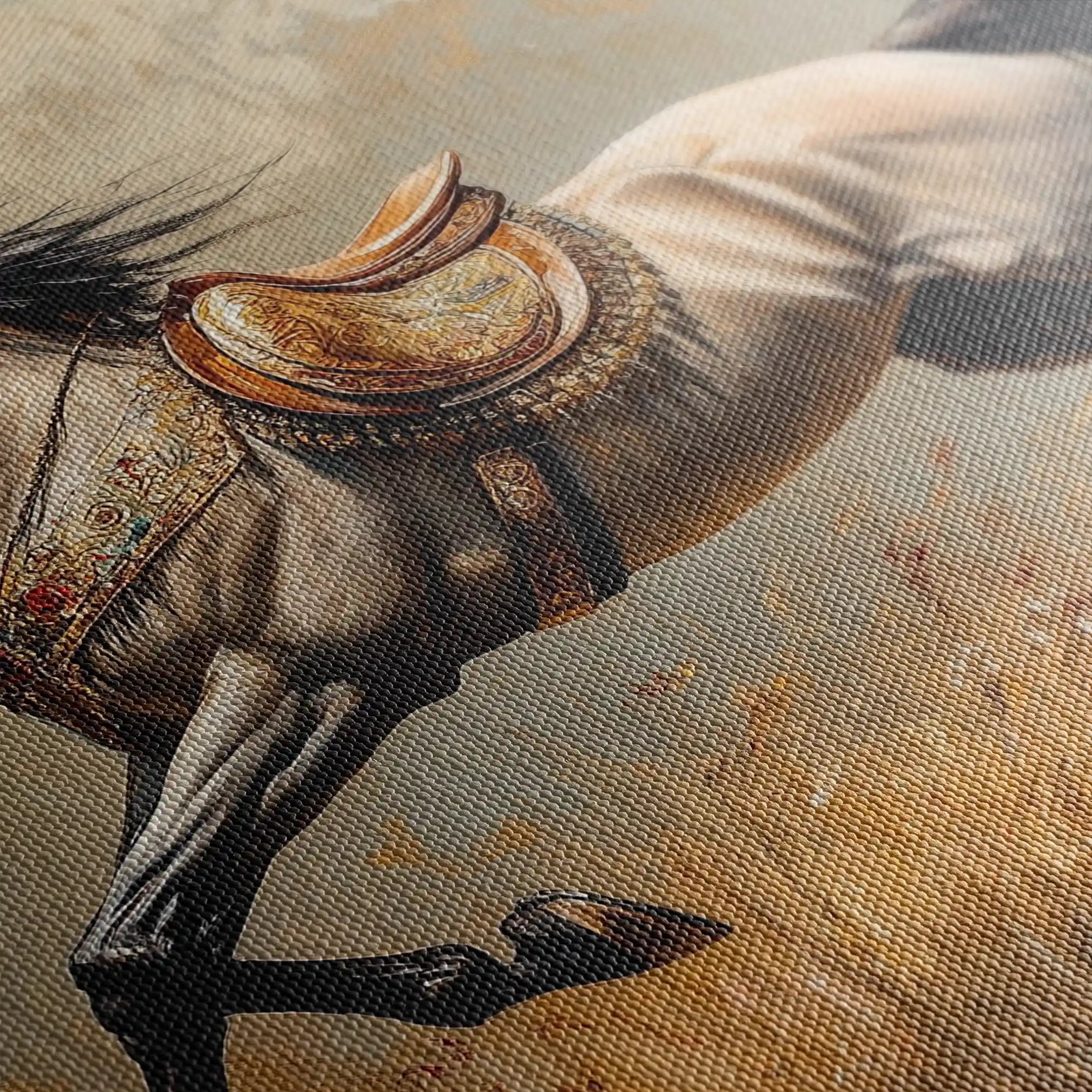 Horses 156 Canvas Art 60 x 40 cm / Black