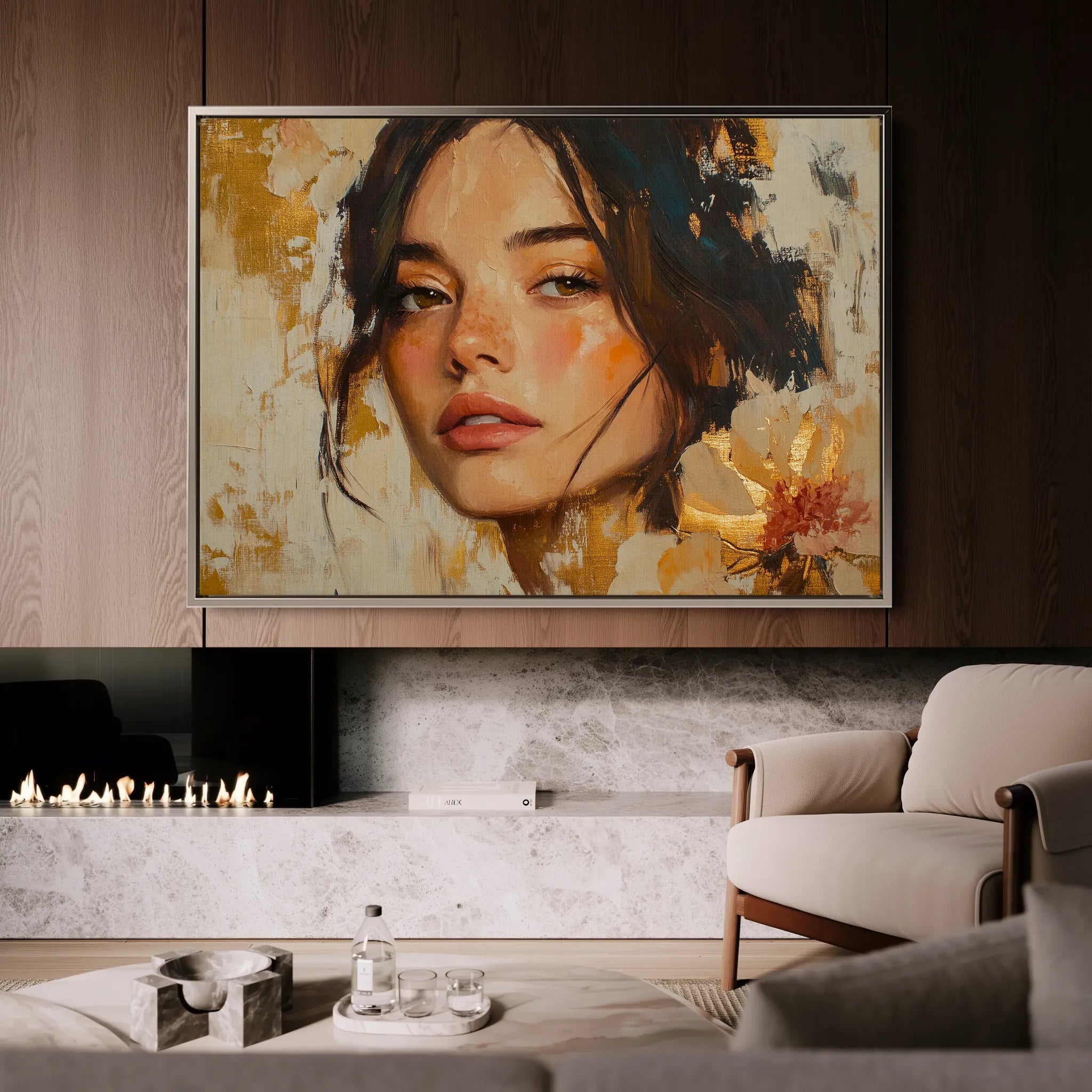 Portrait 156 Canvas Art 18" x 24" / 45 x 60 cm / Black