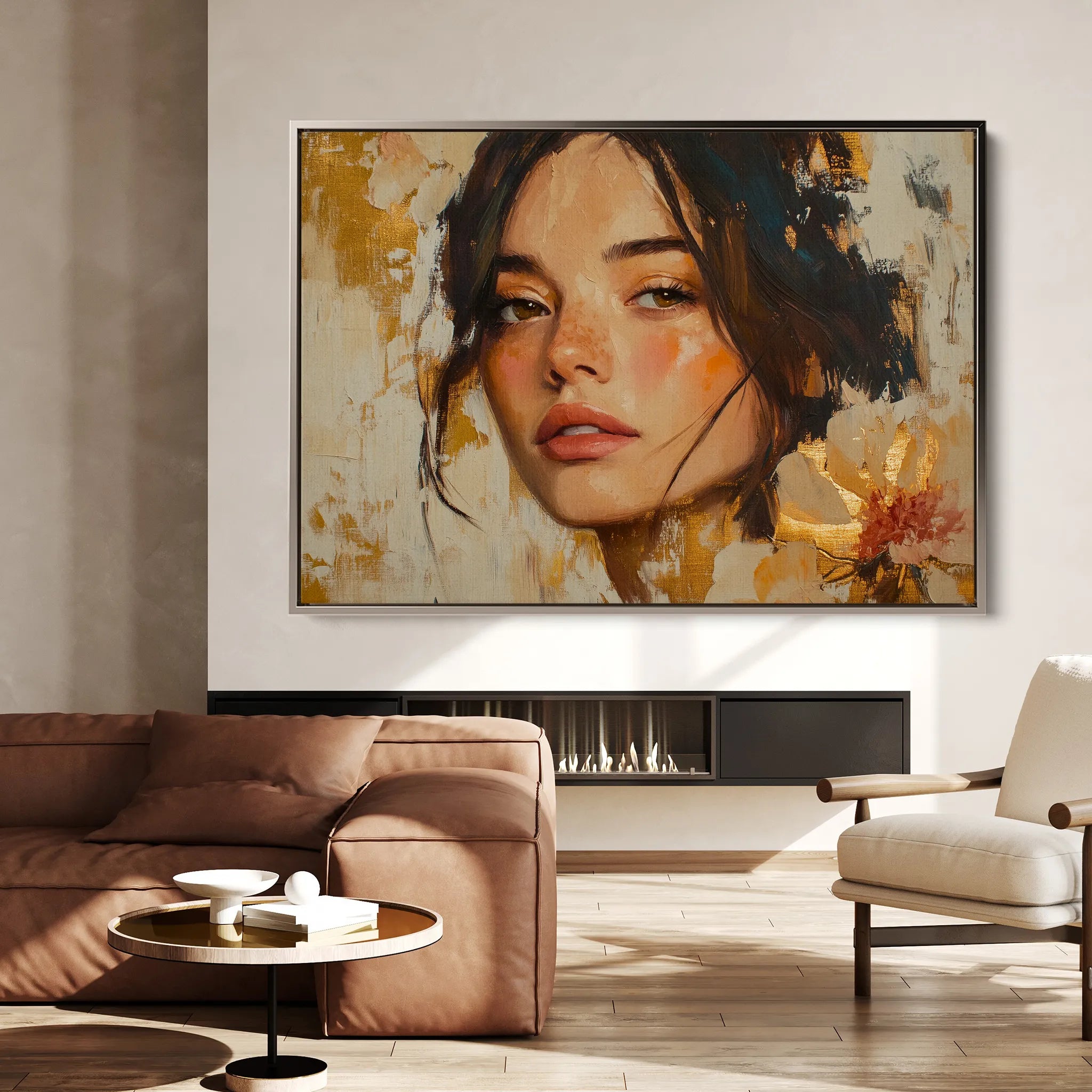 Portrait 156 Canvas Art 18" x 24" / 45 x 60 cm / Black