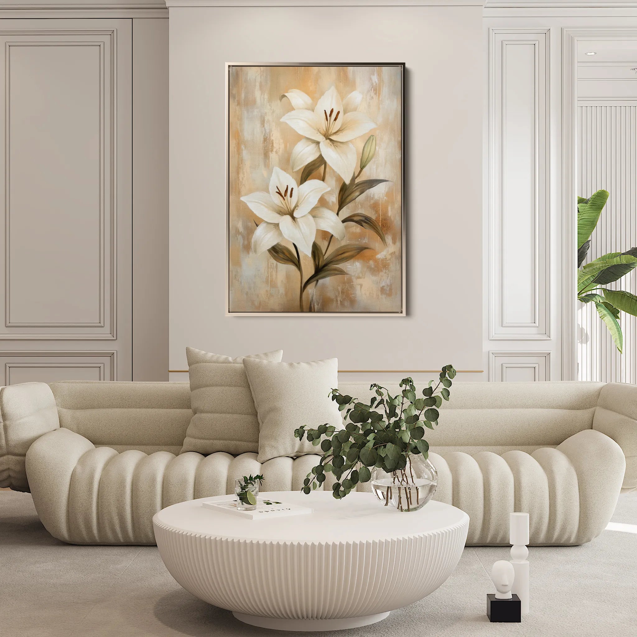 Floral 1560 Canvas Art 18" x 24" / 45 x 60 cm / Black