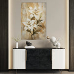 Floral 1560 Canvas Art 18" x 24" / 45 x 60 cm / Black