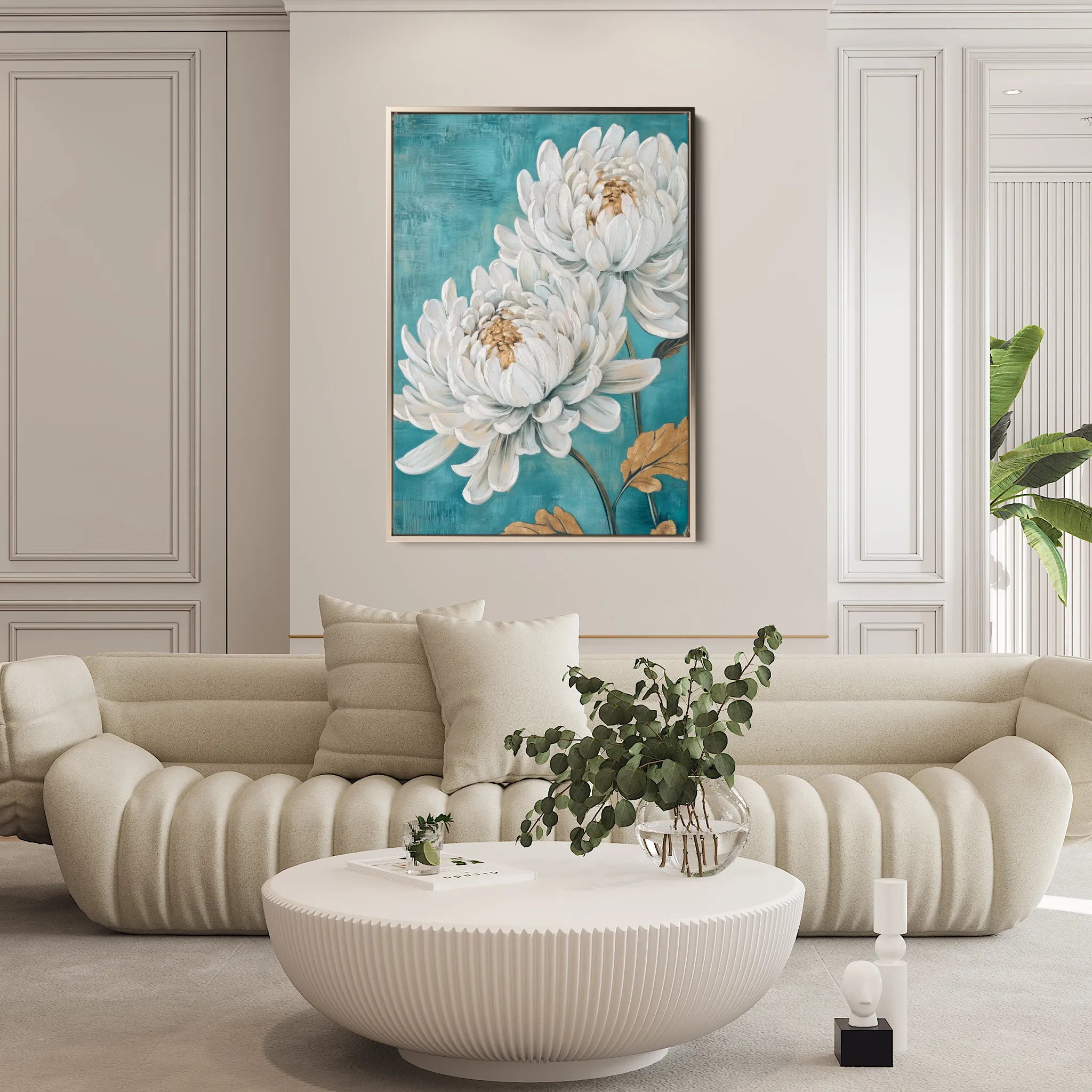 Floral 1561 Canvas Art 18" x 24" / 45 x 60 cm / Black