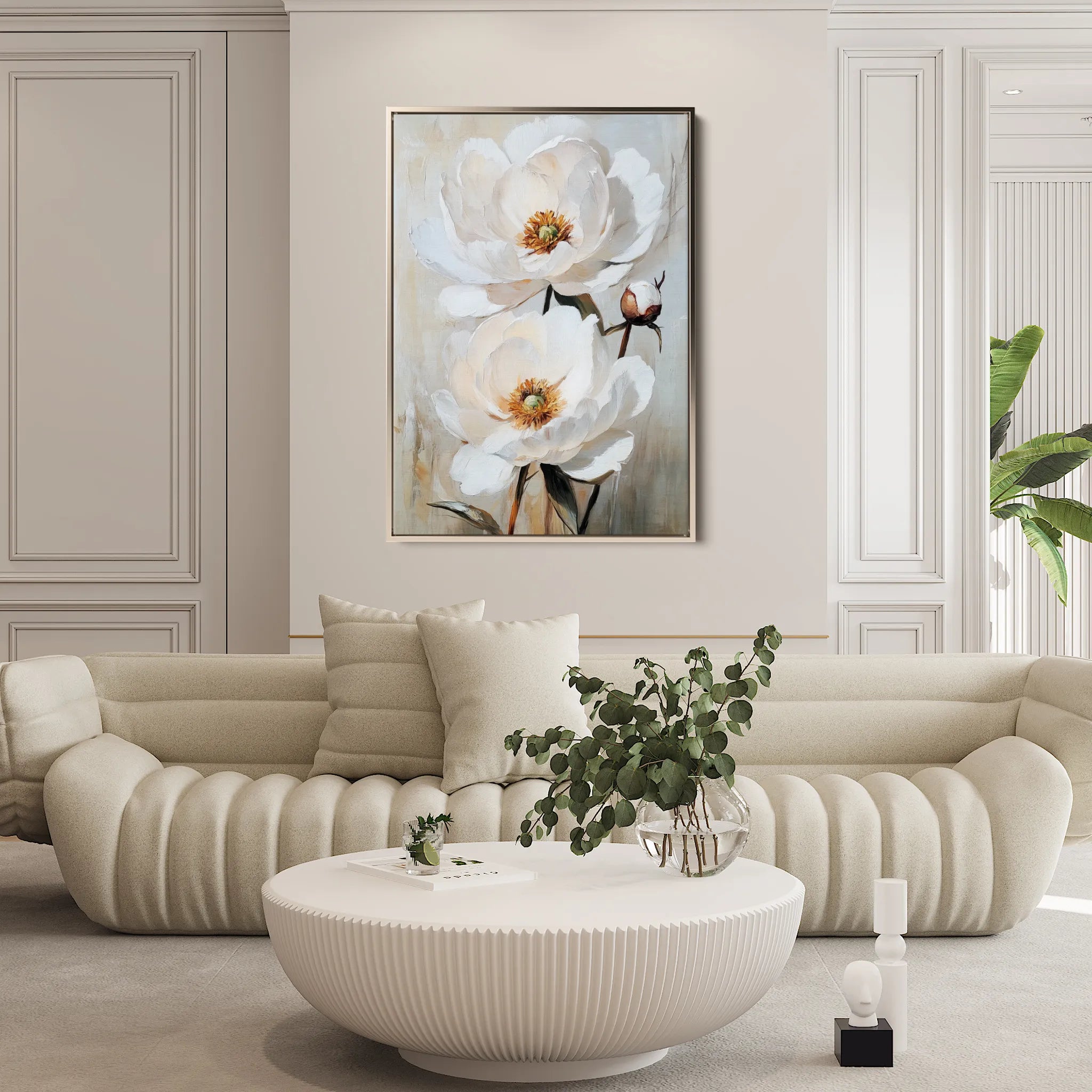 Floral 1562 Canvas Art 18" x 24" / 45 x 60 cm / Black