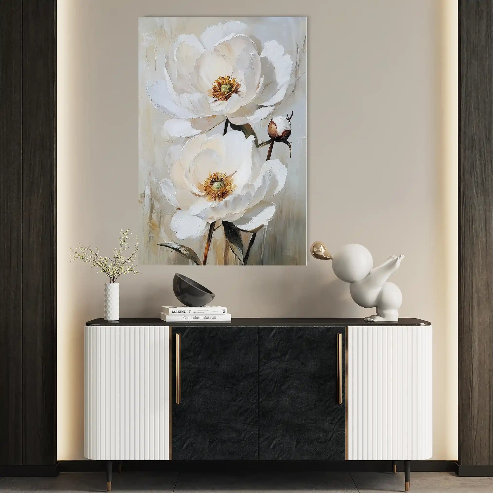 Floral 1562 Canvas Art 60 x 40 cm / Black