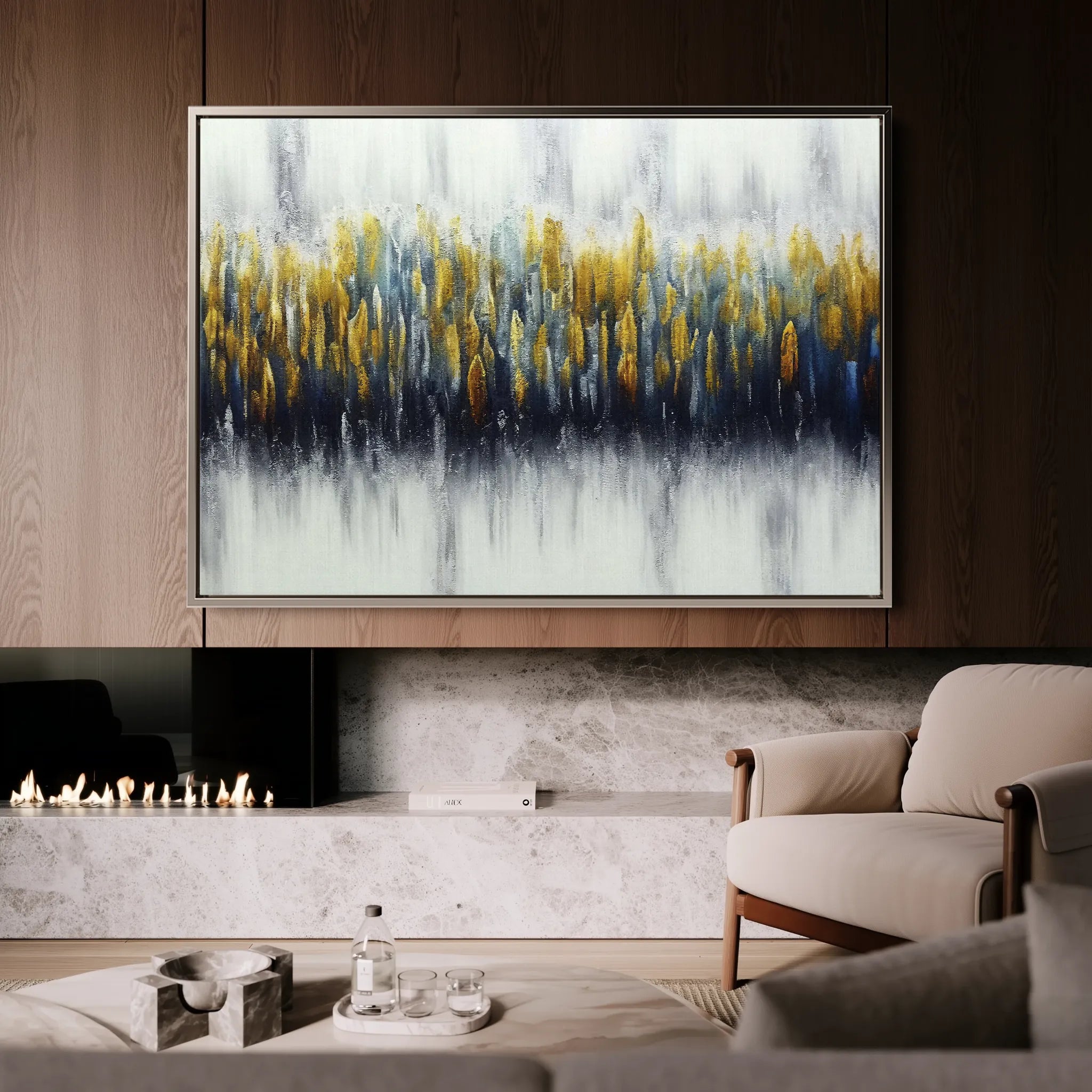 Abstract 157 Canvas Art 18" x 24" / 45 x 60 cm / Black