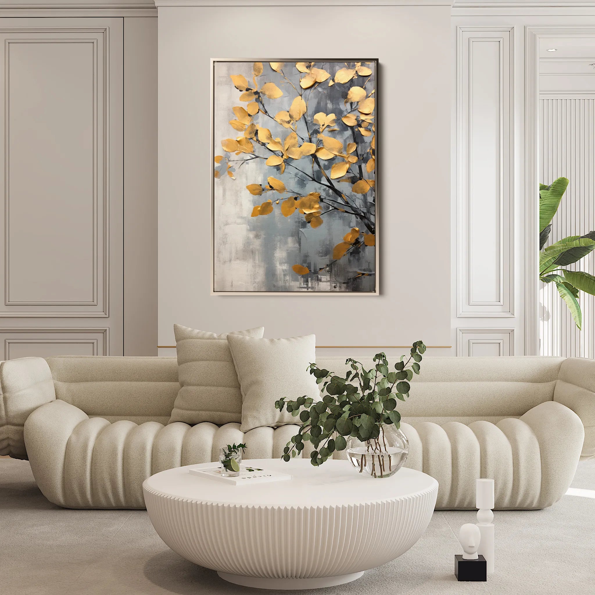 Floral 157 Canvas Art 18" x 24" / 45 x 60 cm / Black