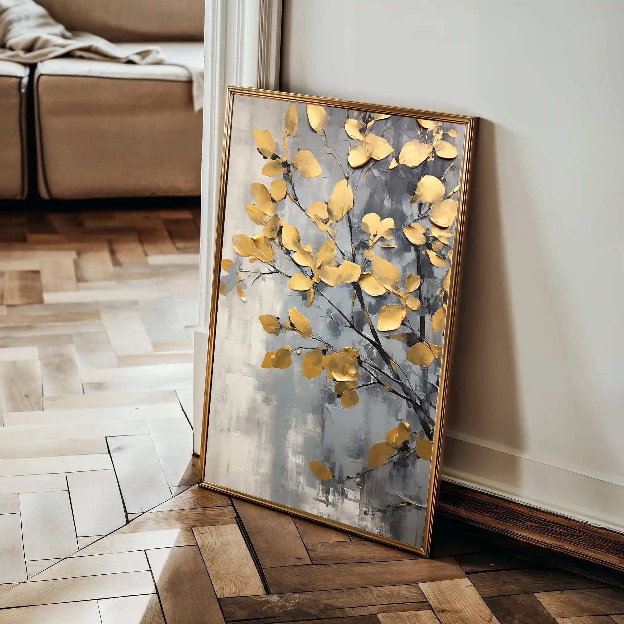 Floral 157 Canvas Art 60 x 40 cm / Black