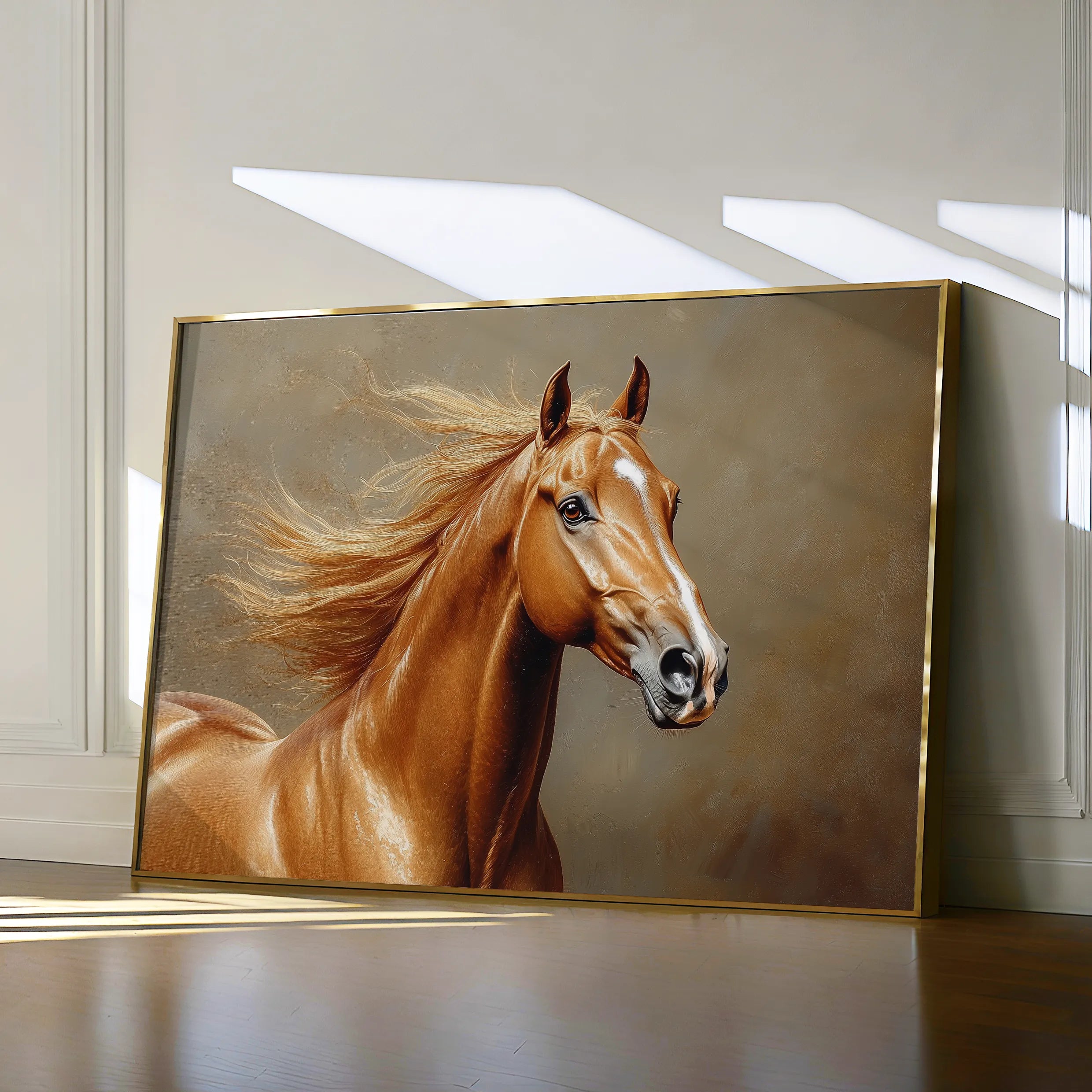 Horses 157 Canvas Art 18" x 24" / 45 x 60 cm / Black
