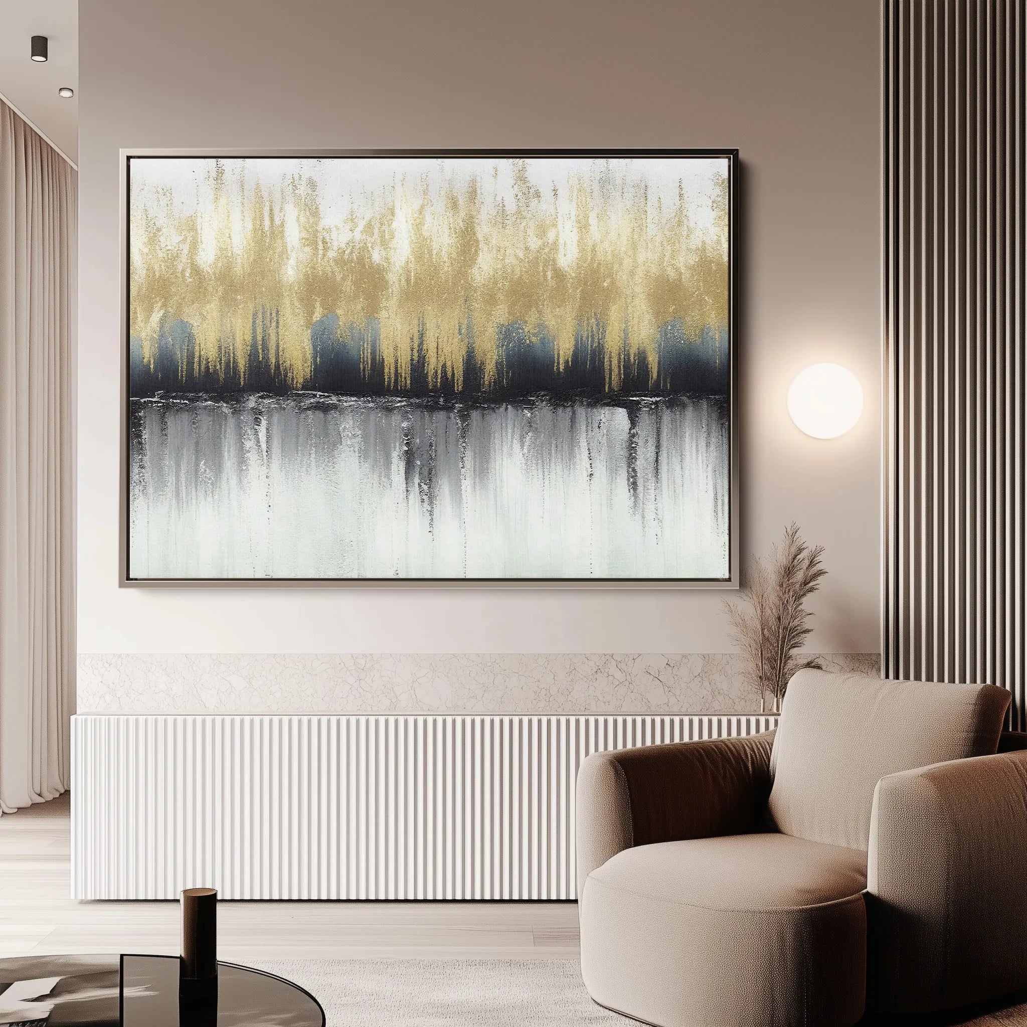 Abstract 158 Canvas Art 18" x 24" / 45 x 60 cm / Black
